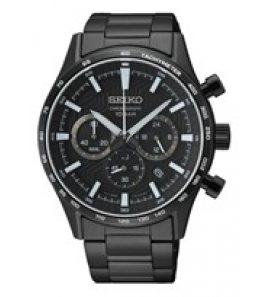Seiko heren chrono new link HC bracelet zwart 100m - 3222670