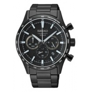 Seiko heren chrono new link HC bracelet zwart 100m - 3222670