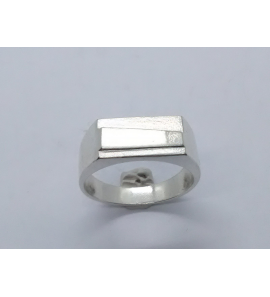 Zilver herenring rechthoek 14x7 mm mt. 19½ - 3222588
