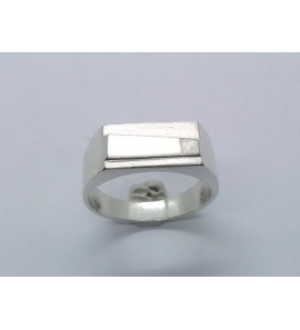 Zilver herenring rechthoek 14x7 mm mt. 20½ - 3222589