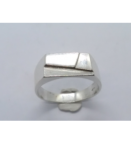 Zilver herenring rechthoek 14x7 mm mt. 20½ - 3222591