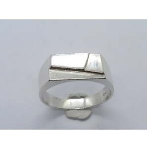 Zilver herenring rechthoek 14x7 mm mt. 20½ - 3222591