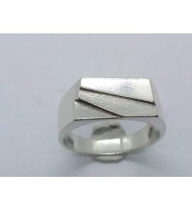 Zilver herenring rechthoek 14x7 mm mt. 20½ - 3222594