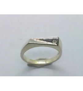 Zilver dames ring met 0.01 crt. mt. 17½ - 3222597