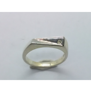 Zilver dames ring met 0.01 crt. mt. 17½ - 3222597