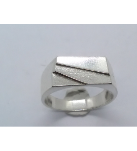 Zilver herenring rechthoek 14x7 mm mt. 19½ - 3222593