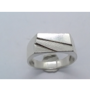 Zilver herenring rechthoek 14x7 mm mt. 19½ - 3222593