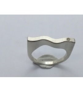 Zilver dames ring met 0.01 crt. mt. 17½ - 3222601