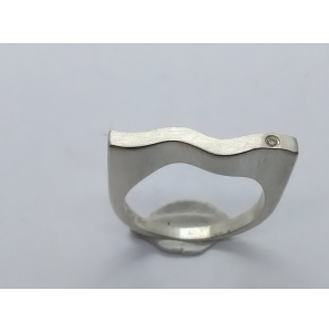 Zilver dames ring met 0.01 crt. mt. 17½ - 3222601