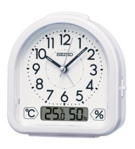 Seiko wekker met thermo/hygrometer wit - 3222632