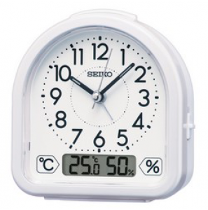 Seiko wekker met thermo/hygrometer wit - 3222632