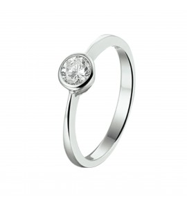 Zilver tiener ring met zirconia mt. 14½ - 3222645