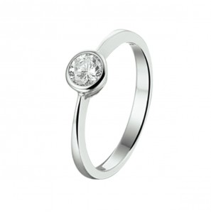 Zilver tiener ring met zirconia mt. 14½ - 3222645