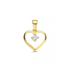 Goud hanger hatrtje open met zirkonia - 3222712