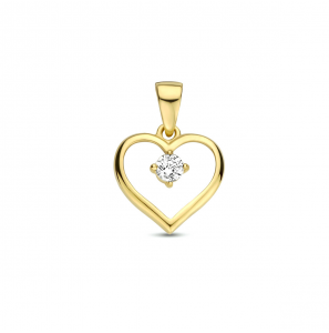 Goud hanger hatrtje open met zirkonia - 3222712