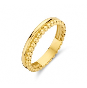 Goud dames ring glad en bolletjes 3.5 mm mt. 17¾ - 3210229