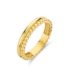 Goud dames ring glad en bolletjes 3.5 mm mt. 17¼ - 3210230