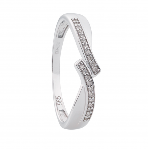 ID gg dames ring met diam/bril 0.06 crt. mt. 17¢ - 3210262