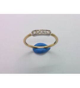 Goud bic. dames ring met diam./bril. 0.10 crt mt. 17¢ - 3220366