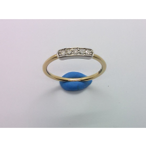 Goud bic. dames ring met diam./bril. 0.10 crt mt. 17¢ - 3220366