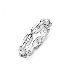 Zilver RH dames ring open schakel mt. 17¼ - 3210292