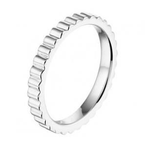 Zilver RH dames ring ribbel mt. 17ƒ? - 3210294