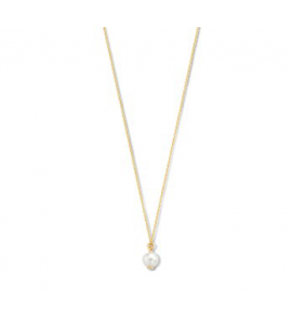 Goud anker collier 0,8 mm met zw parel 4.5 mm 42-45 cm - 3210300