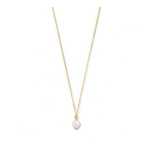 Goud anker collier 0,8 mm met zw parel 4.5 mm 42-45 cm - 3210300