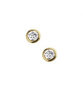Goud oorknop met briljant 0.20 crt - 3210342
