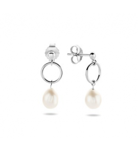 Zilver RH parel oorhangers - 3210322