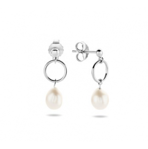 Zilver RH parel oorhangers - 3210322