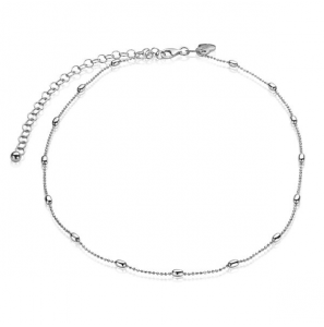 ZINZI zilveren enkelband ovale tussenstukjes 23+4 cm - 3210385