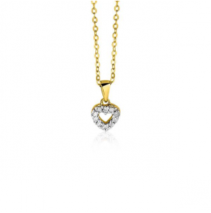 ZINZI Gold hart open met 0.06 crt - 3210386