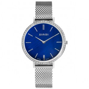 ZINZI horloge Grace d.bl.parelm.w.pl. zirc.rand stl.bnd - 3210396