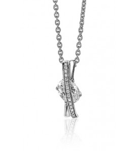 ZINZI zlv. hanger met ovale zirc. en cross-over zirc. - 3210403