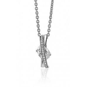 ZINZI zlv. hanger met ovale zirc. en cross-over zirc. - 3210403