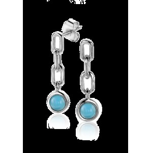 ZINZI zlv. oorst. psperclip met blauwe steen hangend - 3210412