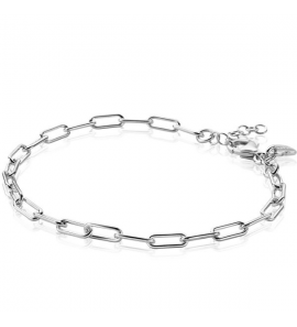ZINZI zlv. armband paperclip schakels 4 mm 17-20 cm - 3210425