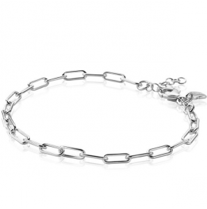 ZINZI zlv. armband paperclip schakels 4 mm 17-20 cm - 3210425