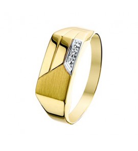 Goud heren ring bic. met diam. 0.005 mt. 19¢ - 3210653
