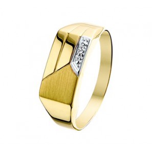 Goud heren ring bic. met diam. 0.005 mt. 19¢ - 3210653