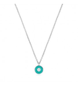 Ania Haie Teal Enamel Disc Silver Nacklace M - 3210660