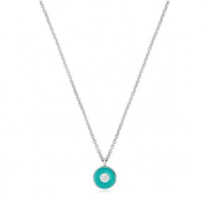 Ania Haie Teal Enamel Disc Silver Nacklace M - 3210660