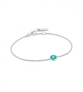 Ania Haie Teal Enamel Disc Silver Bracelet M - 3210661