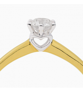 Eclat WG dames ring solitair hart met 0,10 crt briljant VS-SI maat 17,5 - 3220688