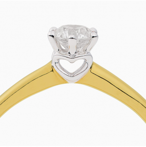 Eclat WG dames ring solitair hart met 0,10 crt briljant VS-SI maat 17,5 - 3220688