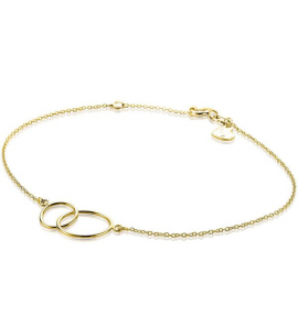 ZINZI GOLD armband twee open rondjes in elkaar 16-18 cm - 3210740