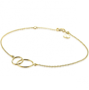 ZINZI GOLD armband twee open rondjes in elkaar 16-18 cm - 3210740