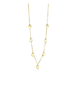 ZINZI GOLD collier met 7 ronde plaatjes 43/45 cm - 3210743
