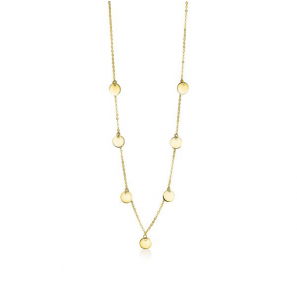 ZINZI GOLD collier met 7 ronde plaatjes 43/45 cm - 3210743